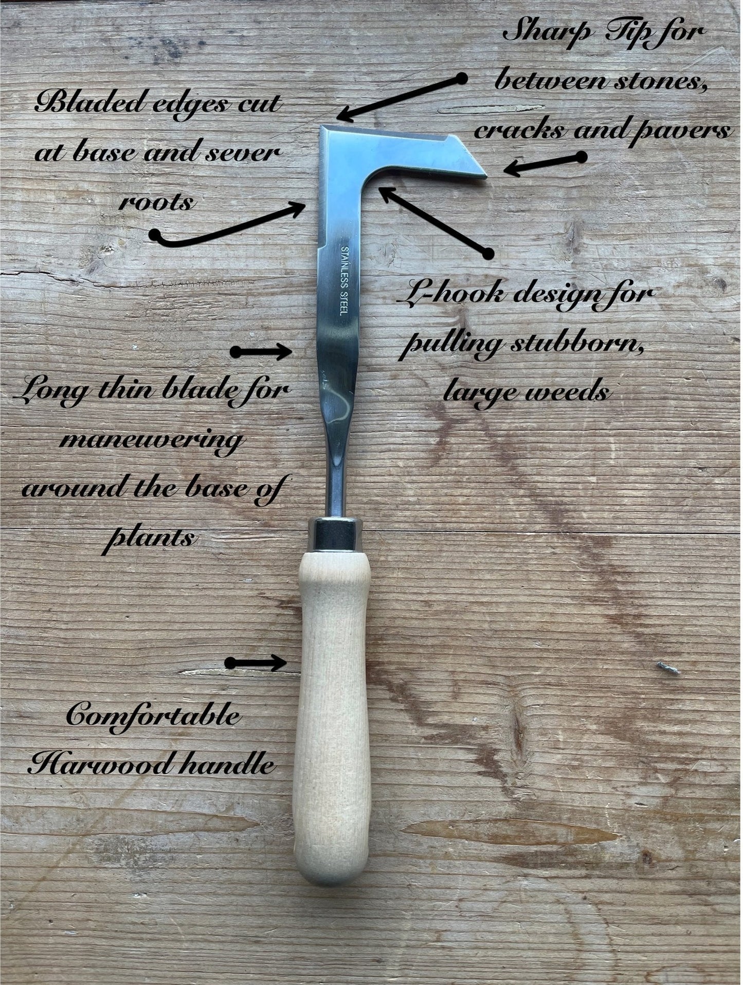 Crack & Crevice Weeding Tool - The Weeder for Cracks (L Weeder)