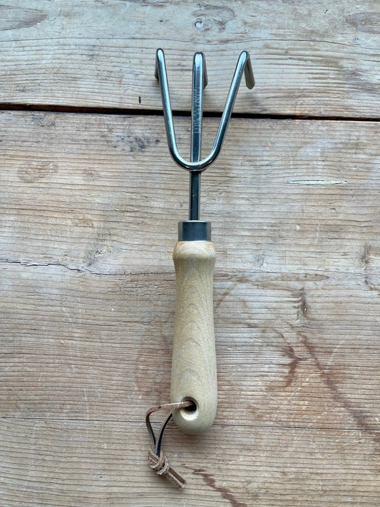 Garden Hand Cultivator - Stainless and Hardwood